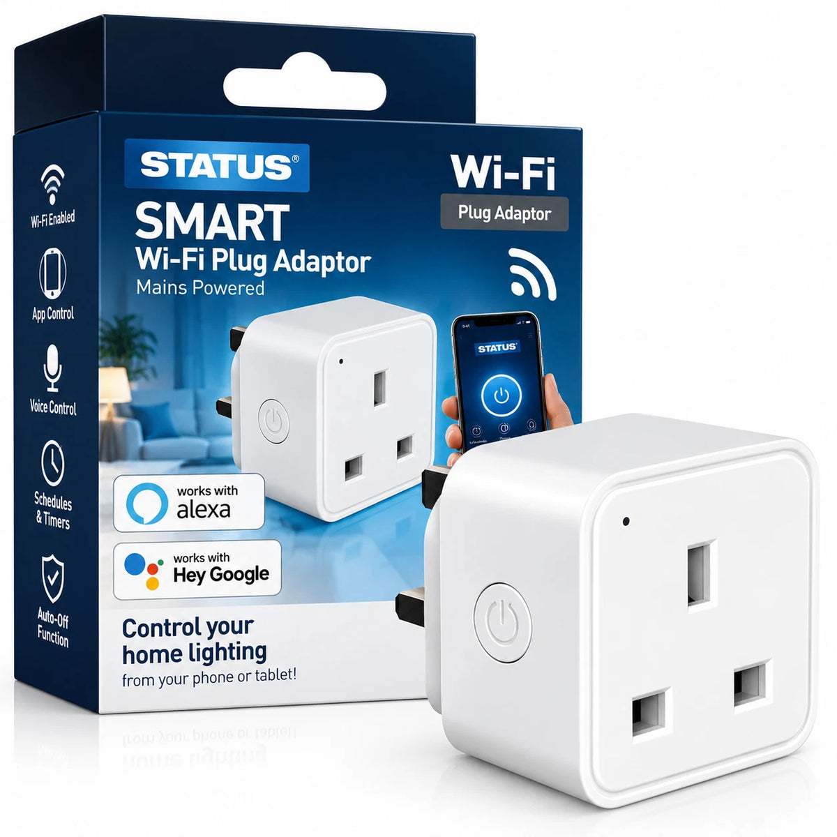 Smart WiFi Plug 13A UK Socket Alexa Google Assistant App Voice Control Timer