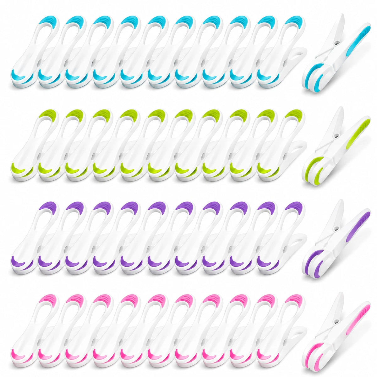40 Pegs For Washing Line Soft Grip Clothes Pin Strong Multi Purpose Laundry Pegs