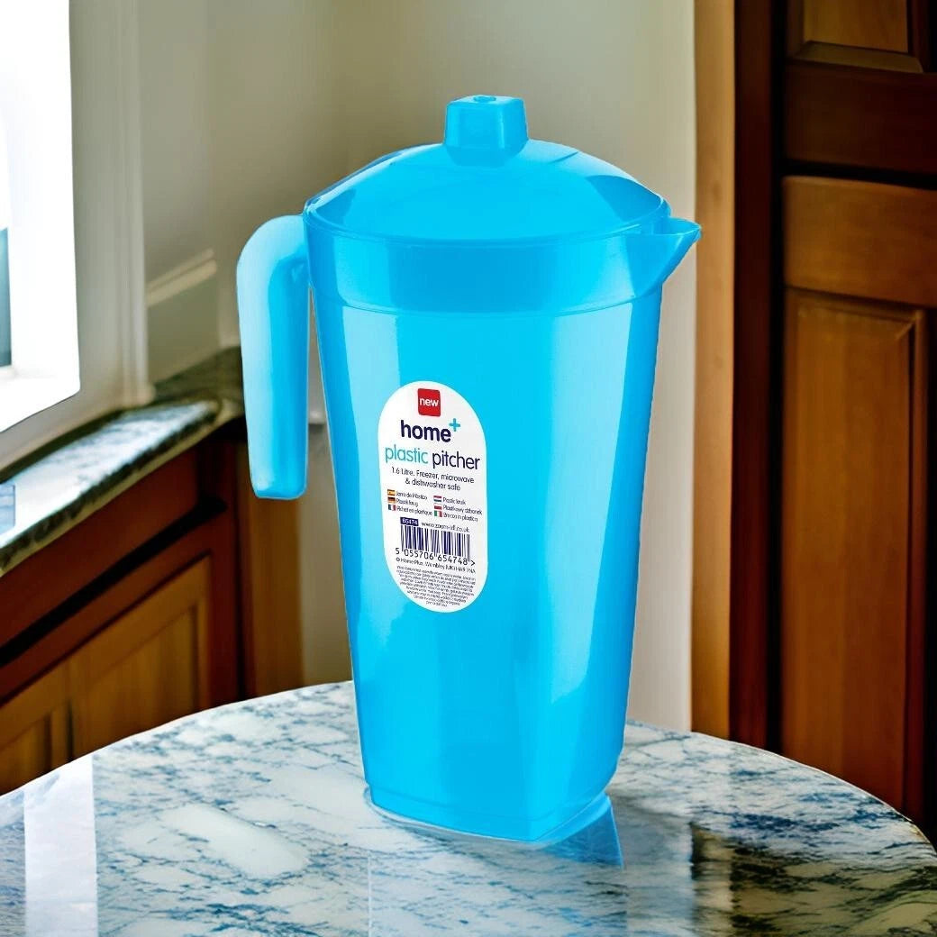 Share 1.6L Plastic Fridge Jug Water Juice Summer Drinks Smoothie Milk Pitcher With Lid