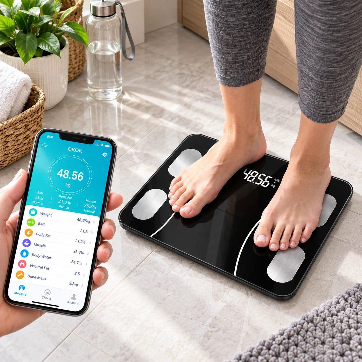Celino Smart Bathroom Scales Bluetooth Body Fat BMI Digital Weighing Scale 180kg