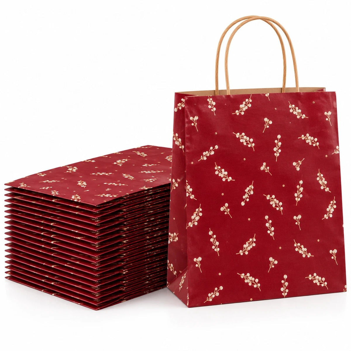 15 Paper Bags With Twisted Handles Medium Xmas Gift Shopping Party Carrier Bags