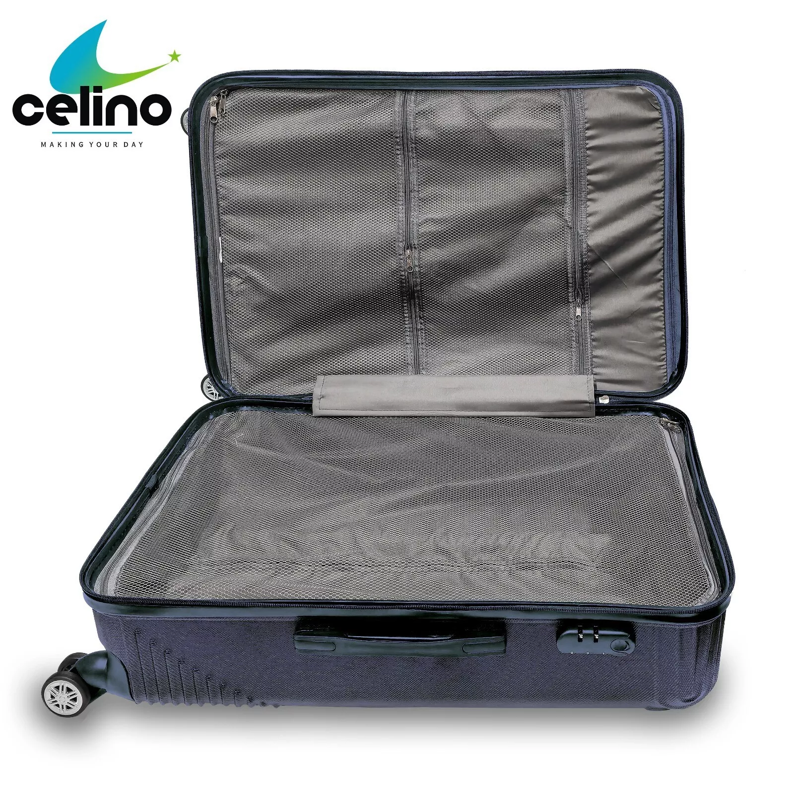 Suitcase Set of 3 Lightweight ABS Hard Shell 4 Wheel Luggage Set Travel Trolley