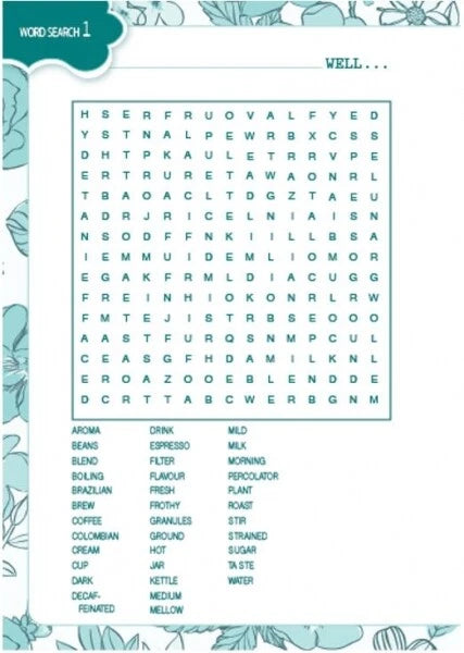 A5 Floral Wordsearch Book Travel Size For Adults & Older Children Puzzle Books