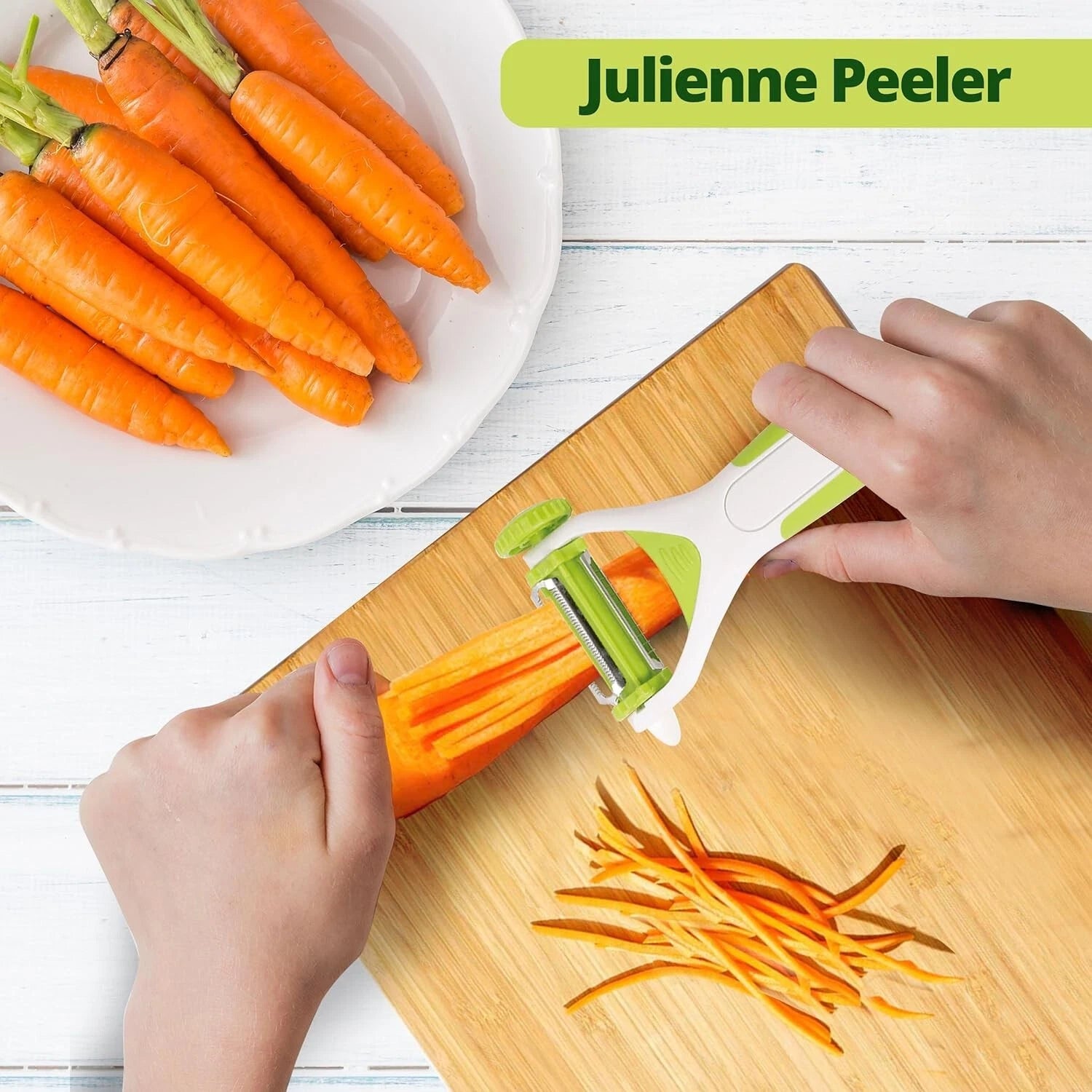 3-in-1 Potato & Vegetable Peeler – Fruit Cutter, Julienne Slicer & Kitchen Gadget Tool