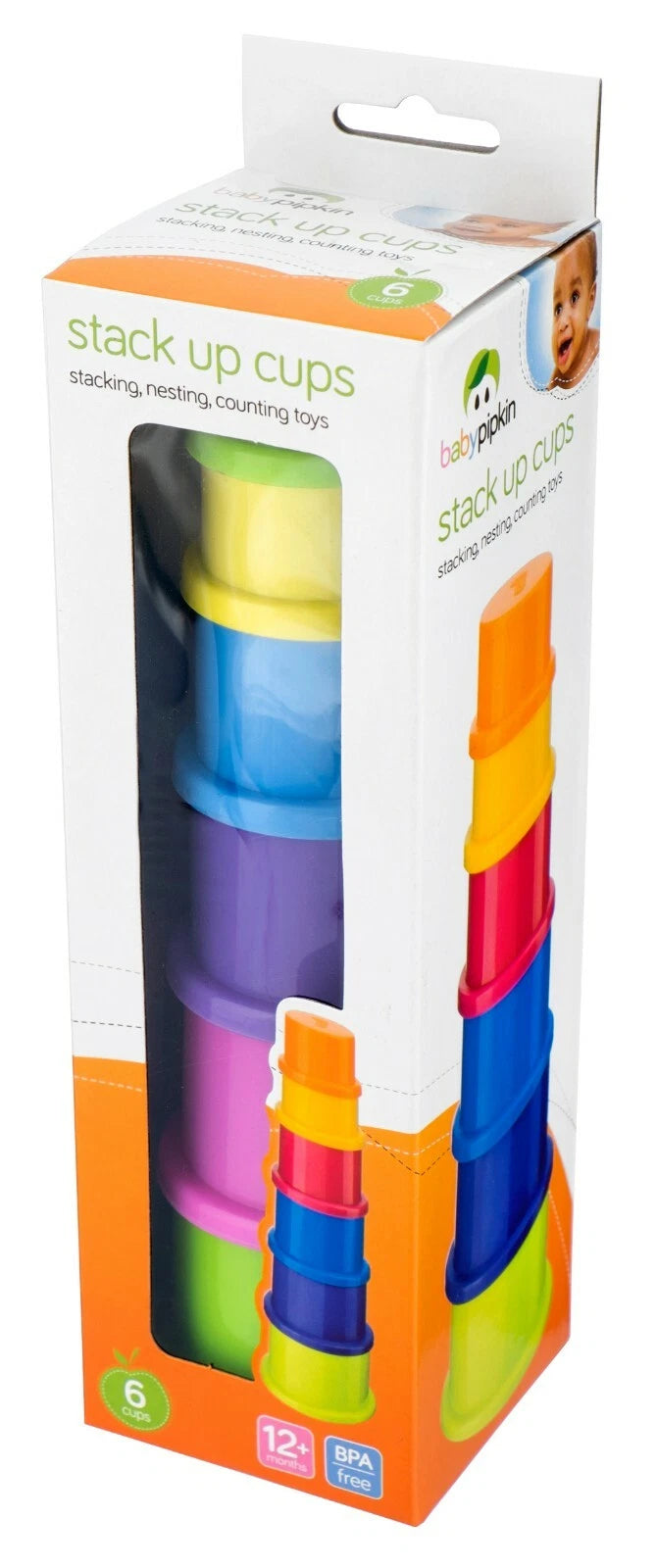 6pcs Stacking Cups Baby Toddler Toys Colourful Building Blocks Nesting Sorting