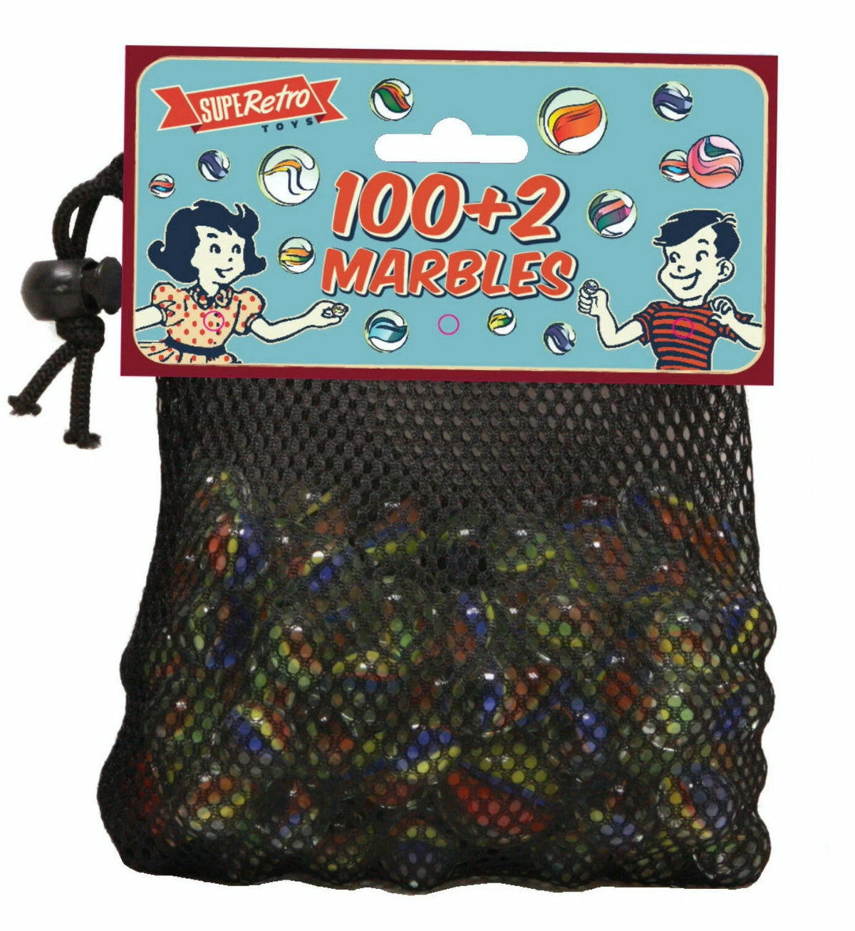 100+2 Traditional Assorted Colourful Classic Retro Glass Marbles Kids Game