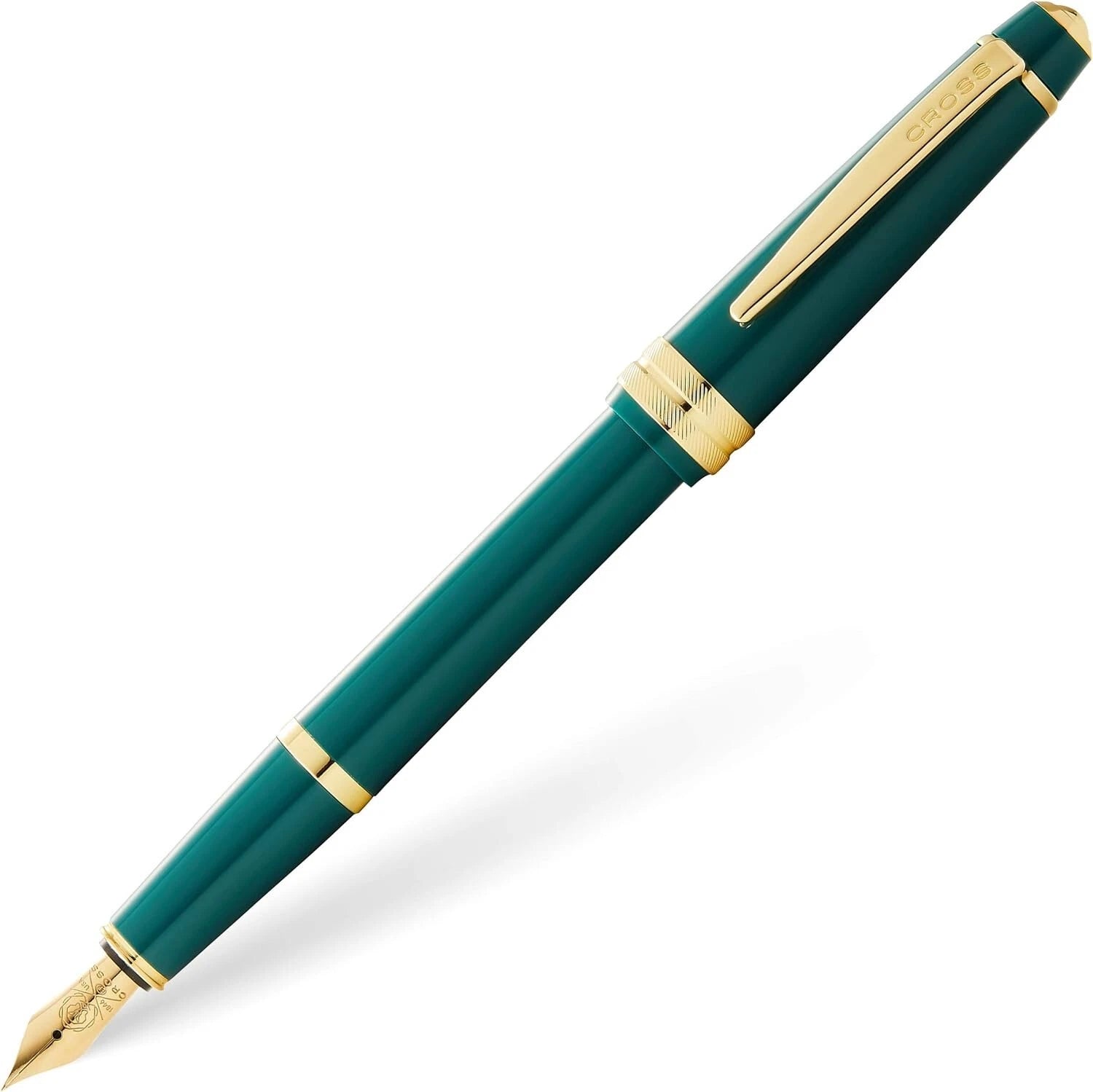 Cross Bailey Light Fountain Pen Medium Nib Polished Gold Tone 0.7mm Gift Box