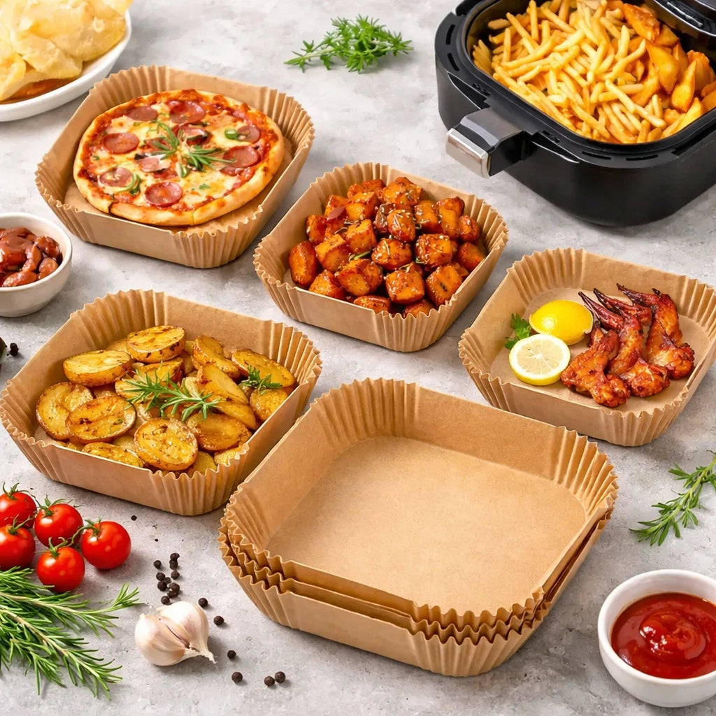 50pc Air Fryer Liners Square Disposable Airfryer Parchment Paper For Ninja Tower