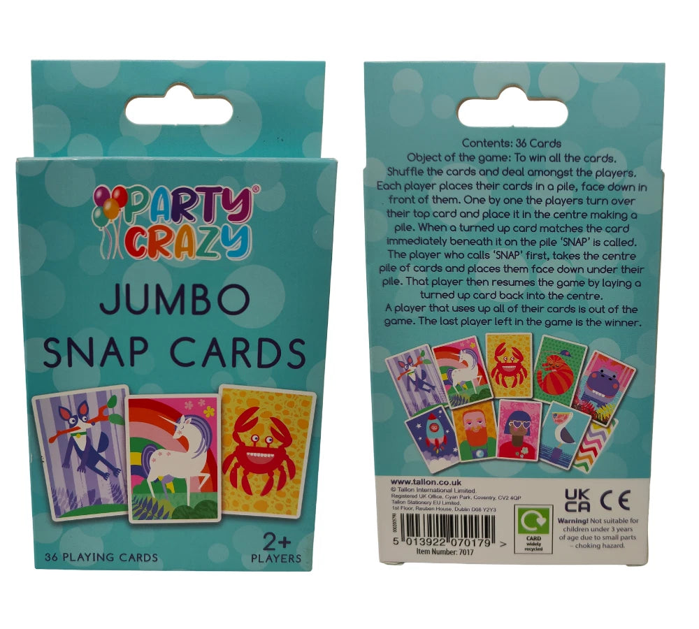 36 Jumbo Snap Playing Cards Matching Pairs Game Memory Boosting Activity Travel