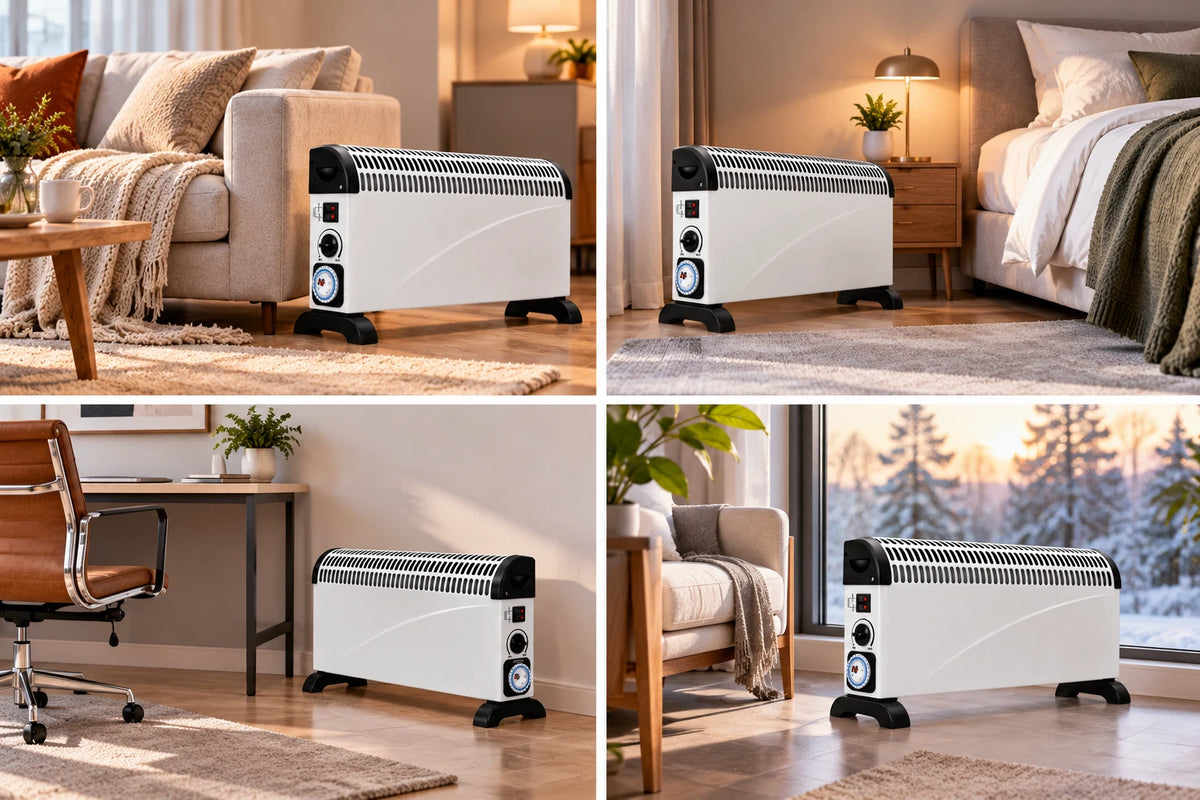 2000W Electric Convector Heater with 3 Heat Settings Timer & Thermostat 2kw