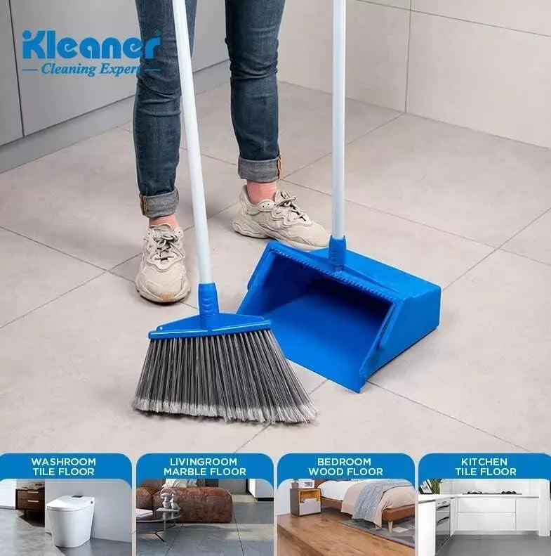 Long Handled Dustpan and Brush Set Broom Floor Sweeper Cleaning Heavy Duty