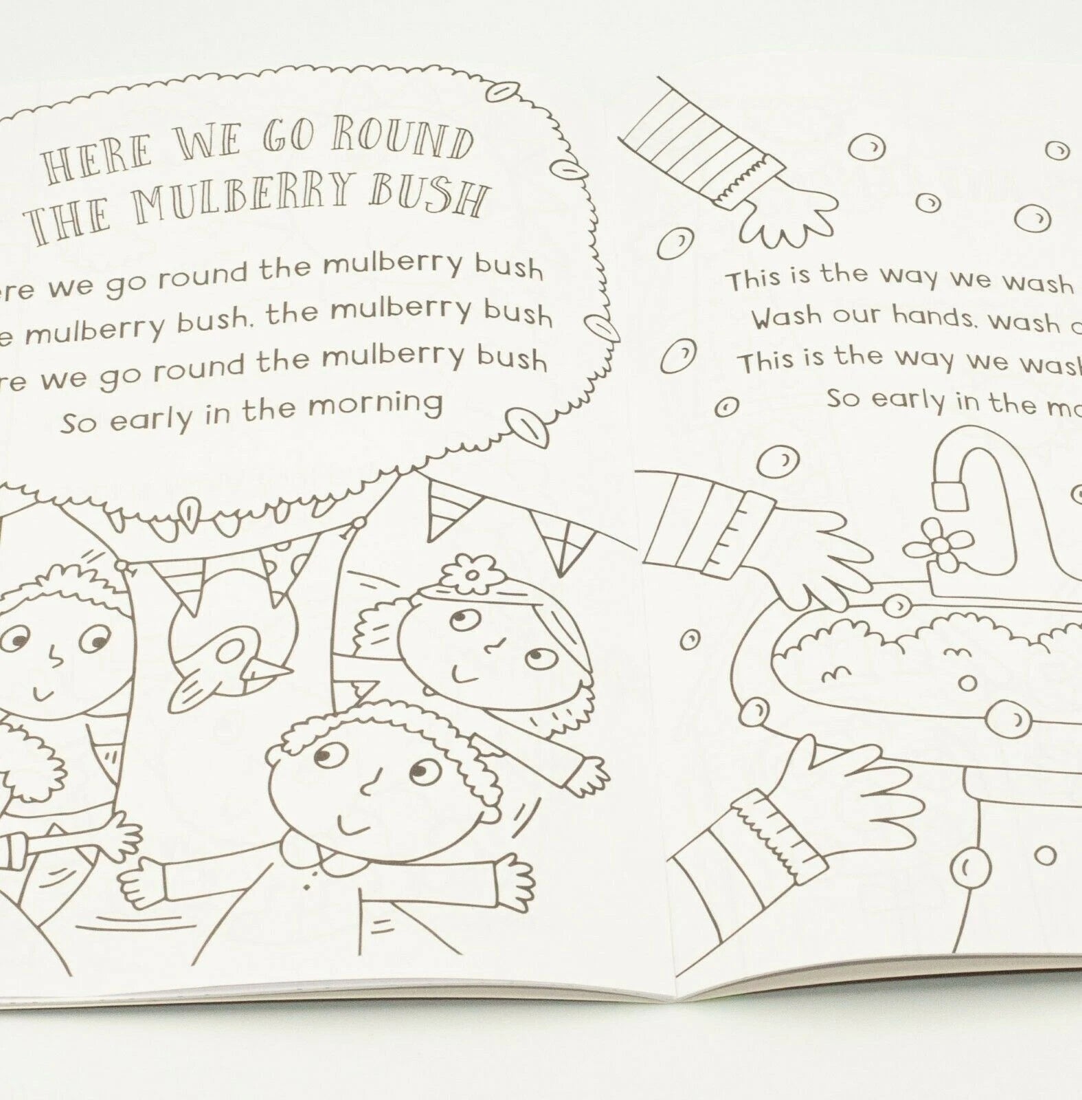 A4 Kids Colouring Book Nursery Rhymes Children Girls Boys Activity Travel Fun