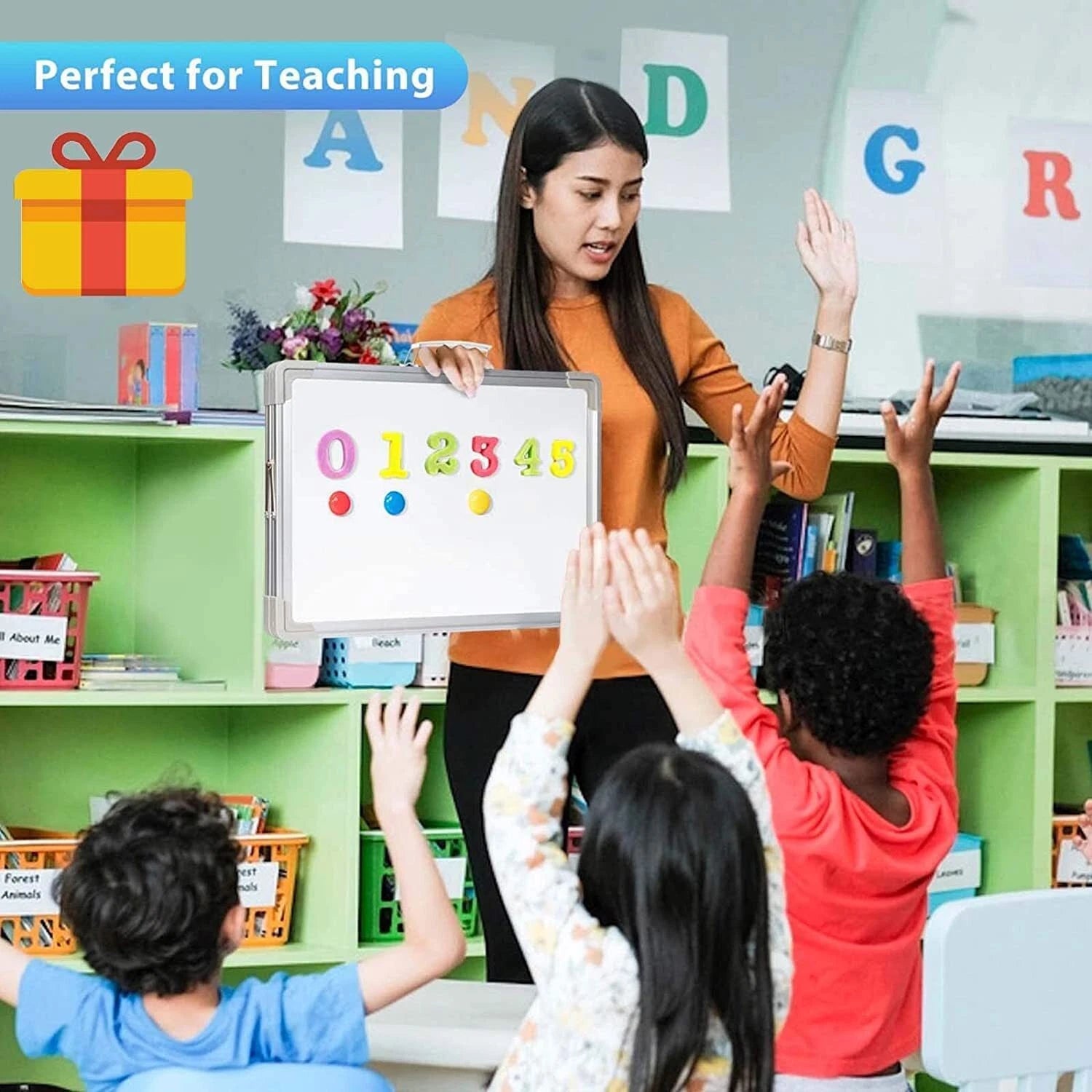 Magnetic Whiteboard Double Sided Dry Wipe Markers Classroom Office Travel UK