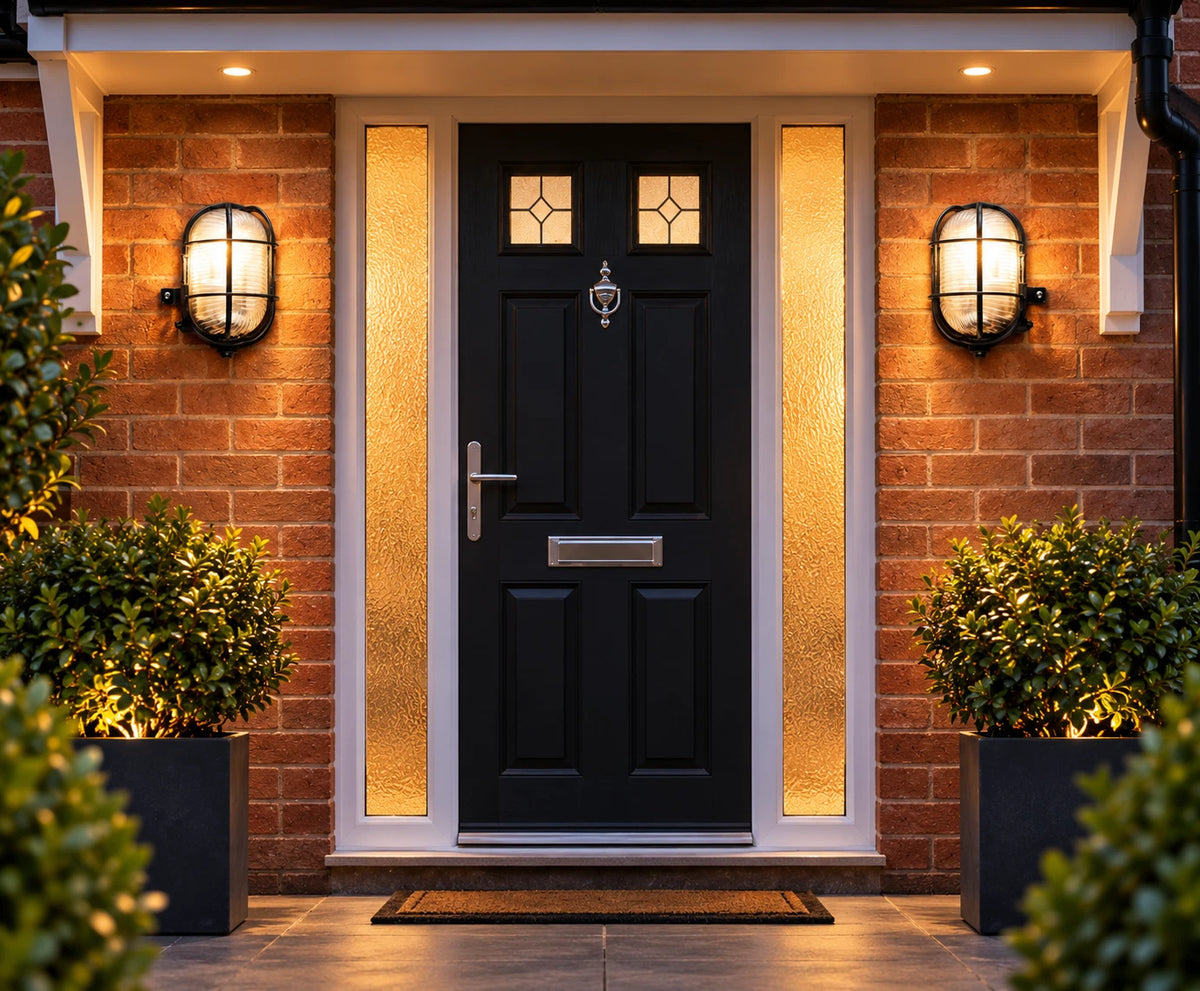 Outdoor Bulkhead Wall Lights IP44 Garden Porch Security Wall Light Fitting Black