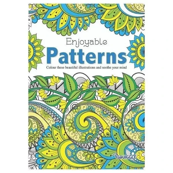 2pk A4 Adult Colouring Books Anti-Stress Colour Therapy Book Flower & Patterns