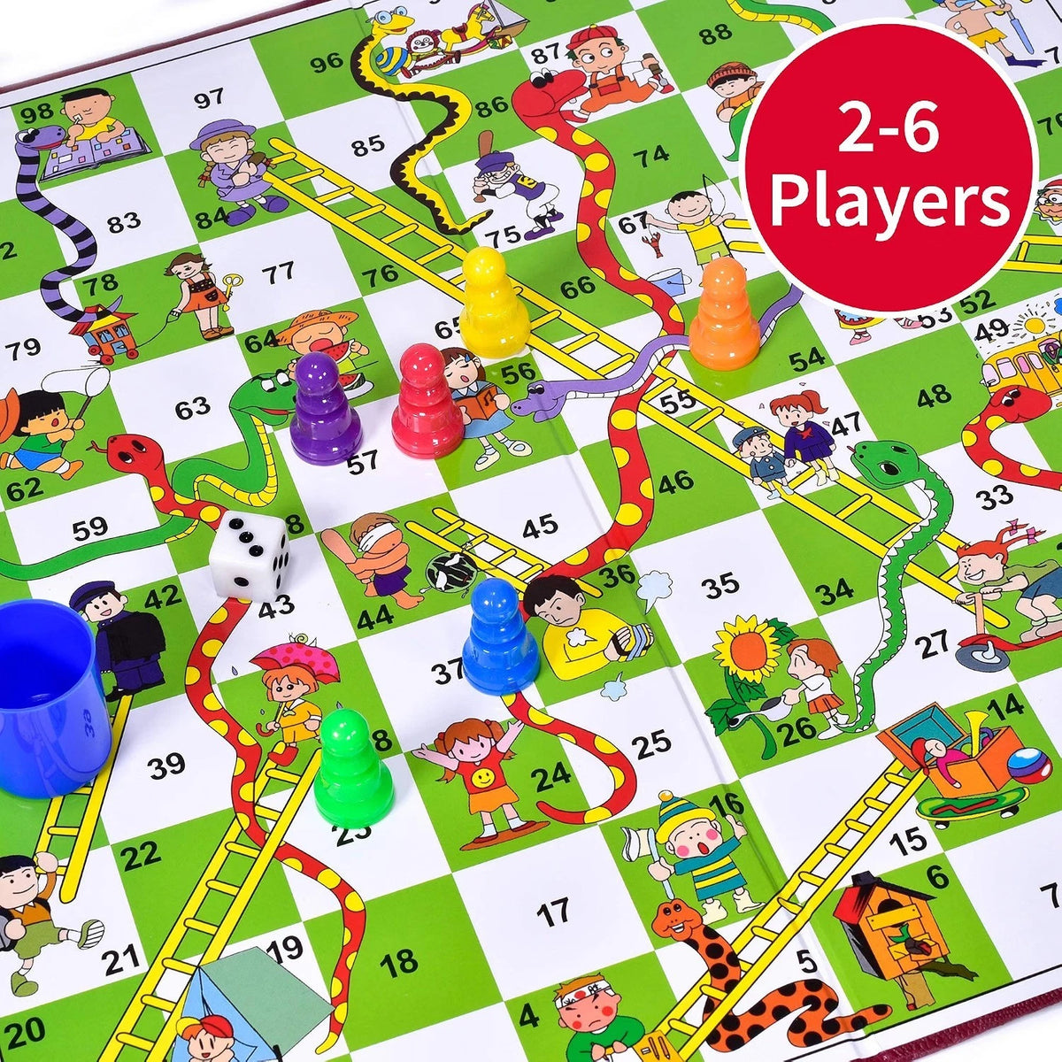 Snakes and Ladders Board Game Classic Traditional Fun Family Kids Adults Games