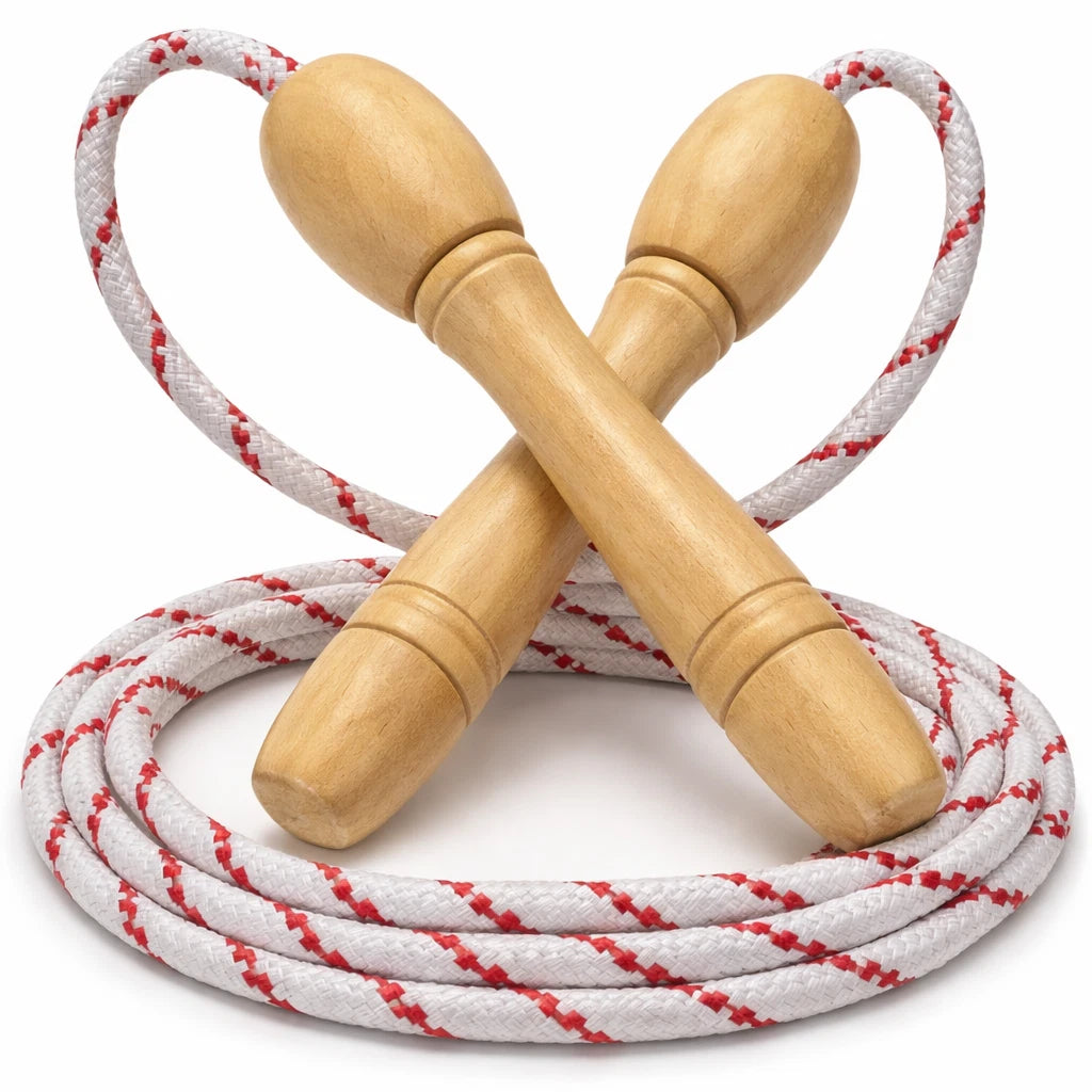 2 x Skipping Rope Wooden Handle Jumping Speed Gym Activity Kids Adults Fitness