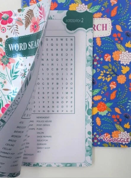 A5 Floral Wordsearch Book Travel Size For Adults & Older Children Puzzle Books