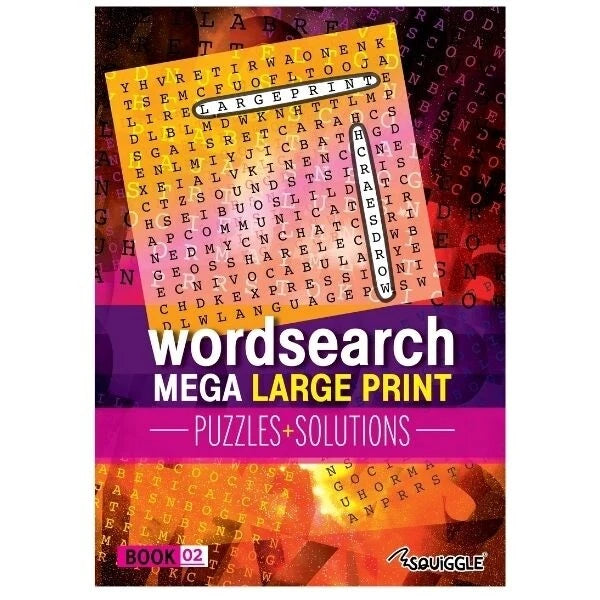 A4 Wordsearch Puzzle Book For Adults Kids Large Print Activity Travel Quiz