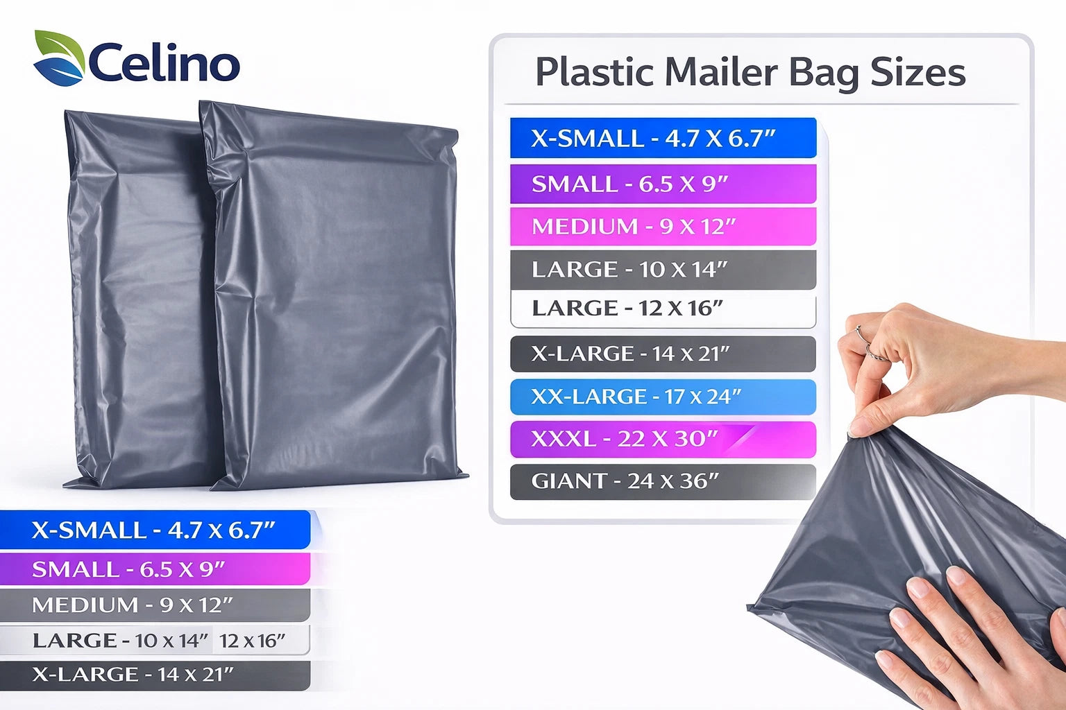 Grey Mailing Bags Postage Mixed Sizes Strong Poly Self Seal Plastic Postal UK