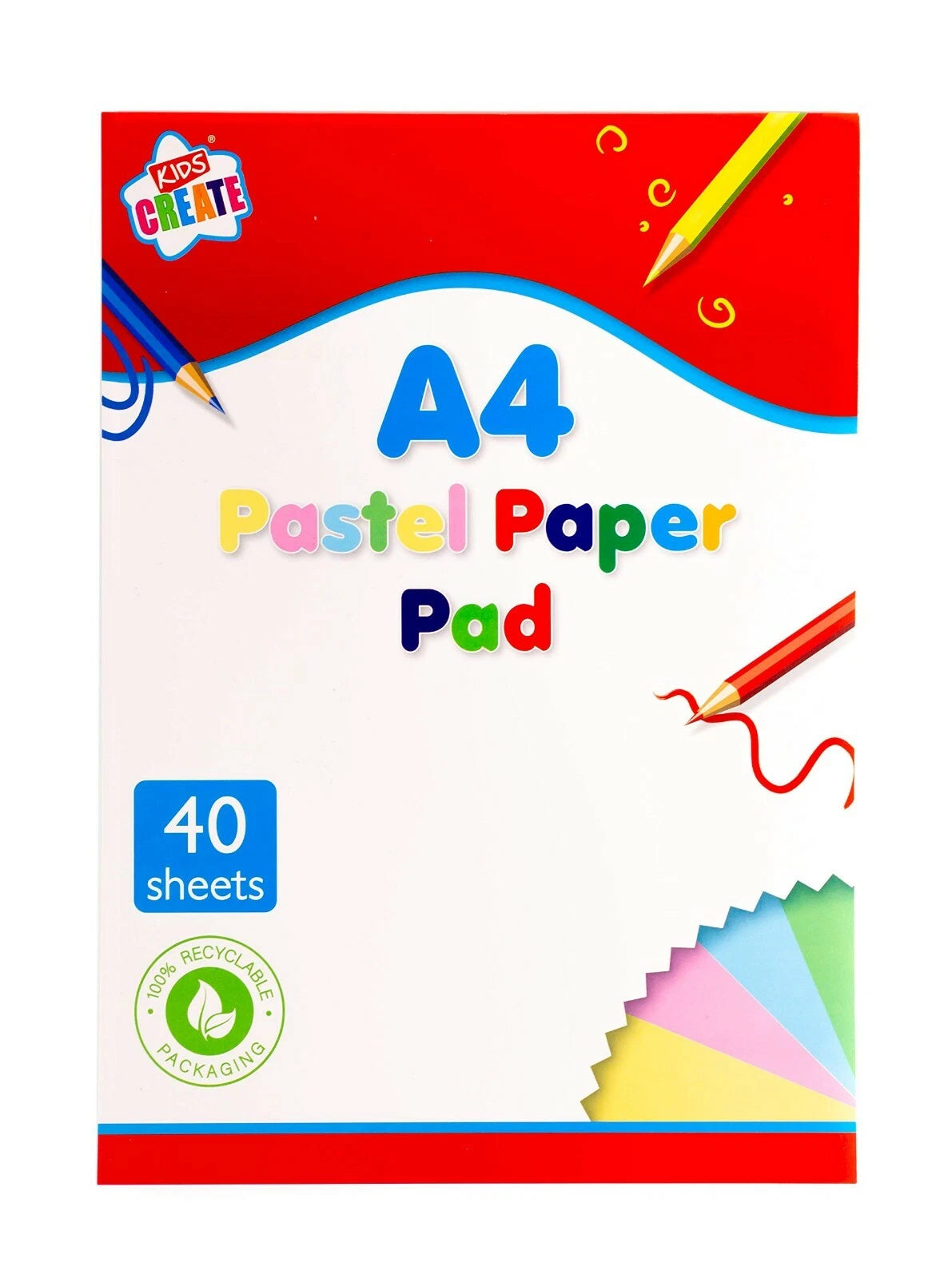 Mixed Pastel Colour - Craft Sheets - A4 Assorted Coloured Paper - 40 Sheets Pack