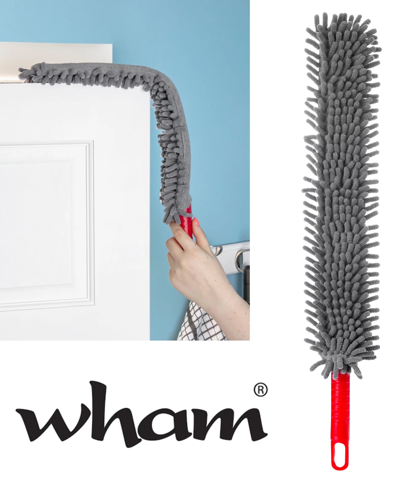 Microfibre Chenille Duster Cleaning Dusting Noodle Long Handled Flexible 60cm