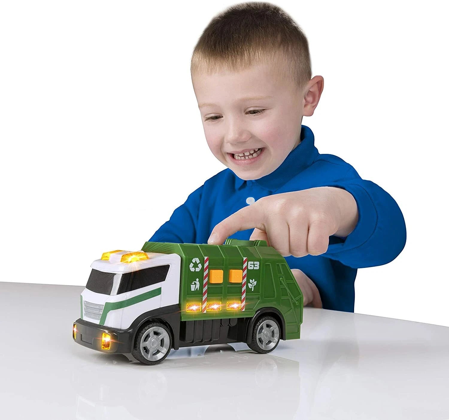 Teamsterz Small Garbage Truck Toy – Light & Sound Recycling Vehicle for Kids