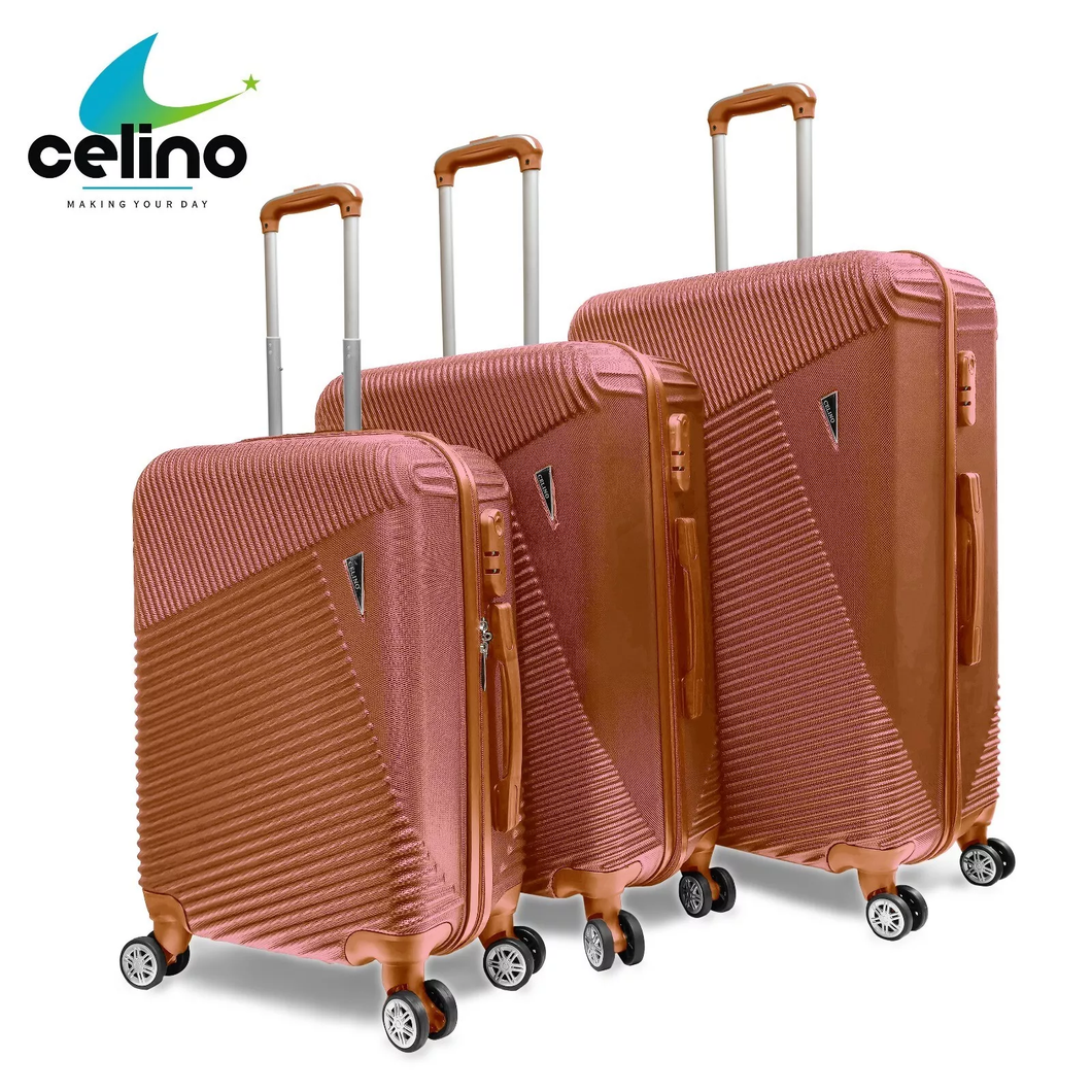 Suitcase Set of 3 Lightweight ABS Hard Shell 4 Wheel Luggage Bag Travel Trolley