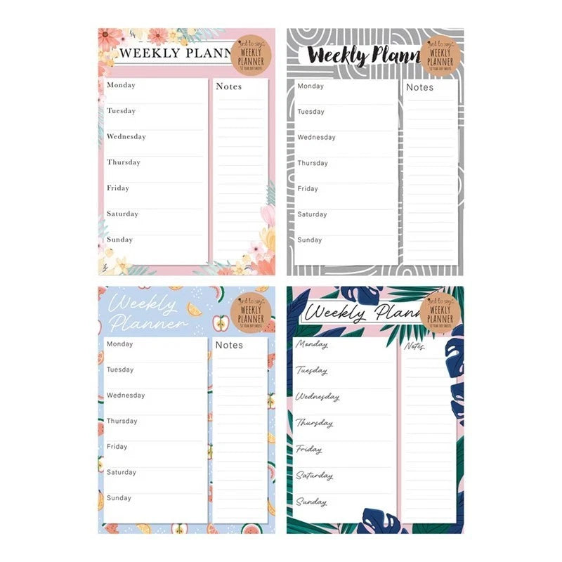 A4 Weekly Planner & To Do List Notepad – Meal Plan Desk Pad Tear-Off Sheets for Home & Office