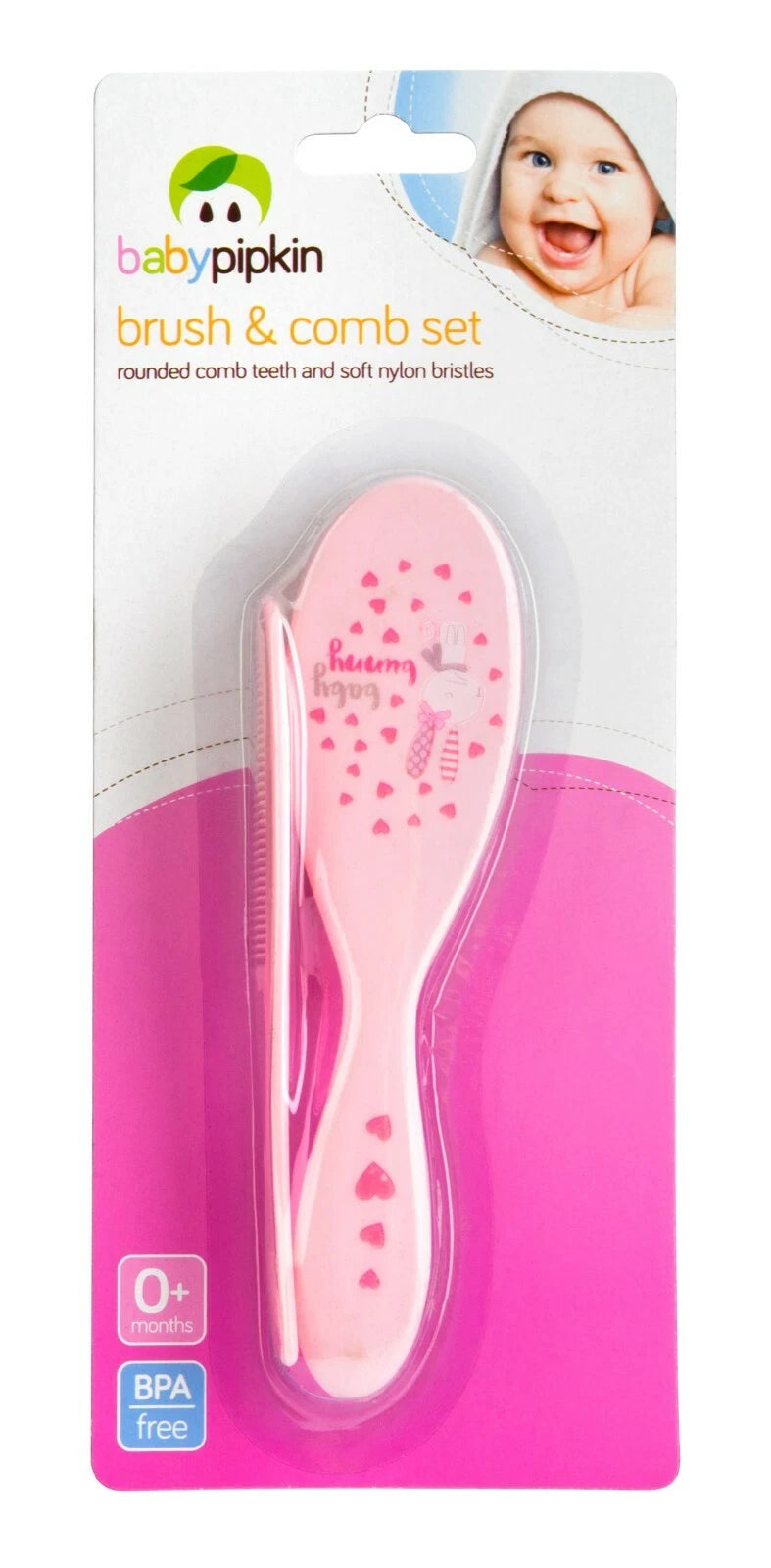 Baby Hair Brush & Comb Set Grooming Kit Infant Soft Gentle Bristles Rounded Comb