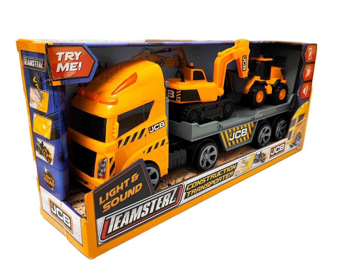 JCB Construction Vehicles Transporter Large Truck Excavator Kids Boys Toys NEW