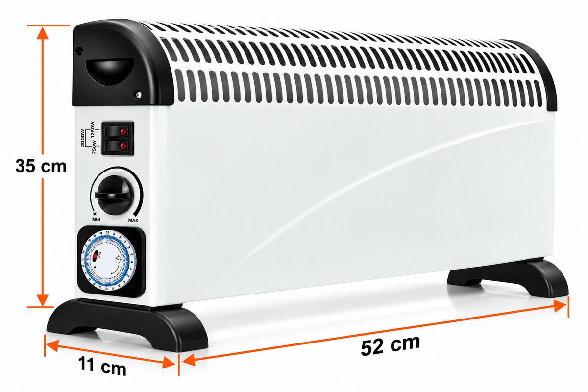 2000W Electric Convector Heater with 3 Heat Settings Timer & Thermostat 2kw