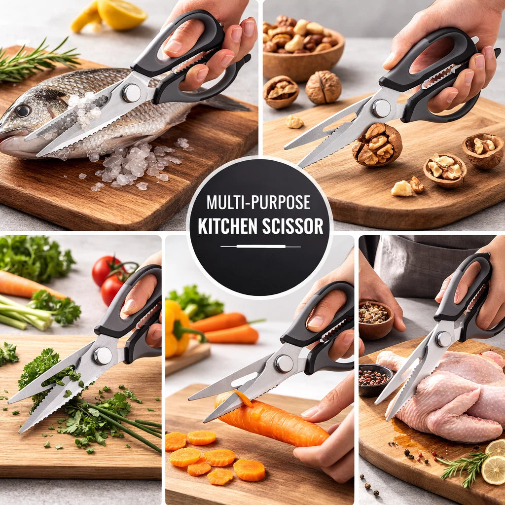 Kitchen Scissors Heavy Duty Stainless Steel Sharp Shears Multi Purpose Meat Fish