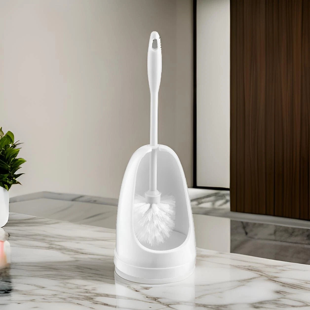Toilet Brush and Holder Set Plastic Bathroom Accessories Cleaning Freestanding
