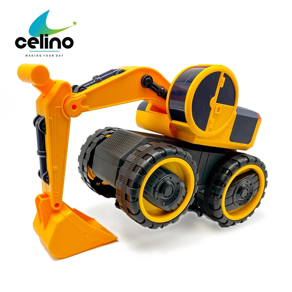 Backhoe Construction Vehicle Toy Truck Friction Power Lights & Sound Kids Boys