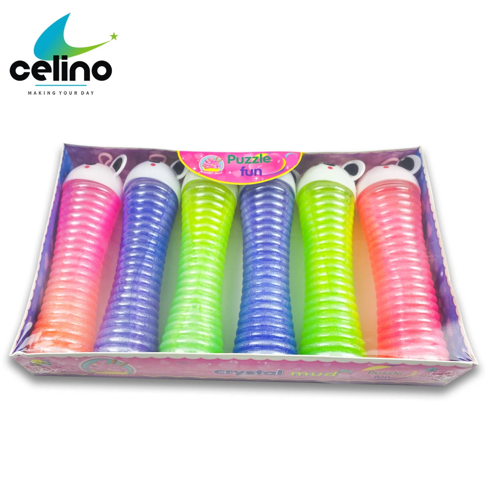 Kids Children Slime Toy Jelly Clear In Cute Panda Bottle Creative Fun Play Gift