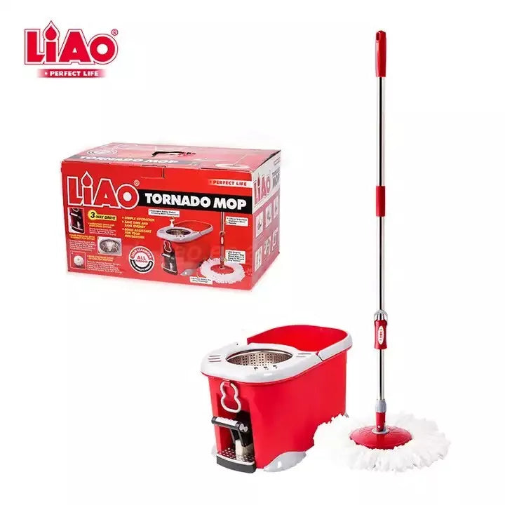 Microfibre Spin Mop and Bucket Set – Foot Pedal Floor Cleaning System for Wood, Tile & Laminate Floors