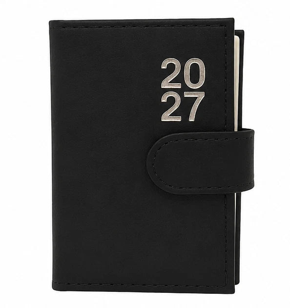 2027 Page a Day A7 Diary Soft Leather Feel Pocket Size Journal With Pen Gift