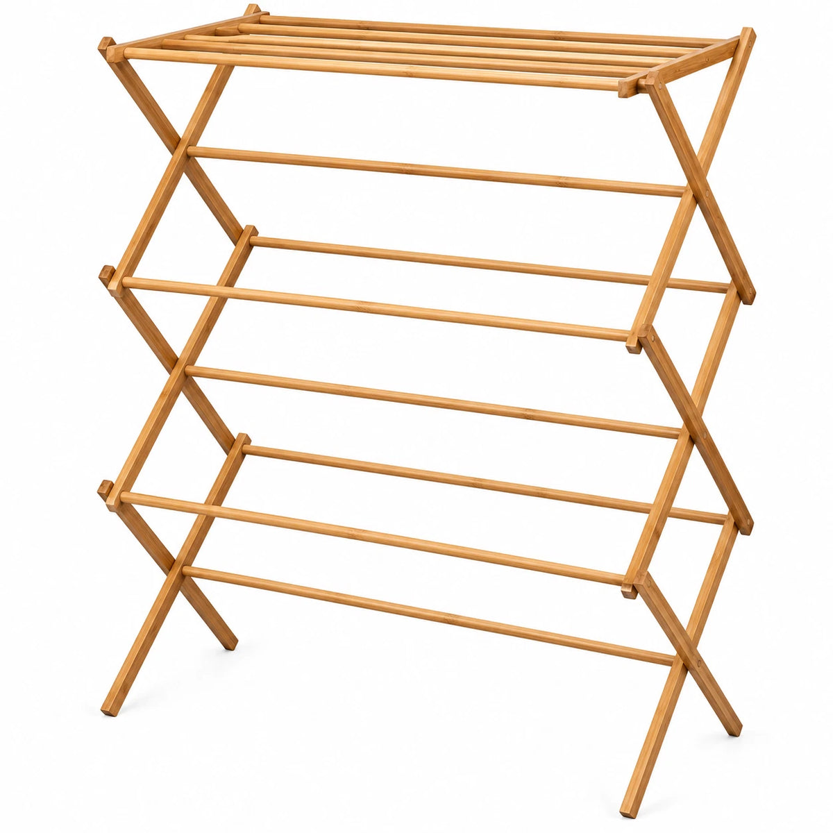 3 Tier Bamboo Clothes Dryer Airer Foldable Laundry Rack Washing Drying Horse