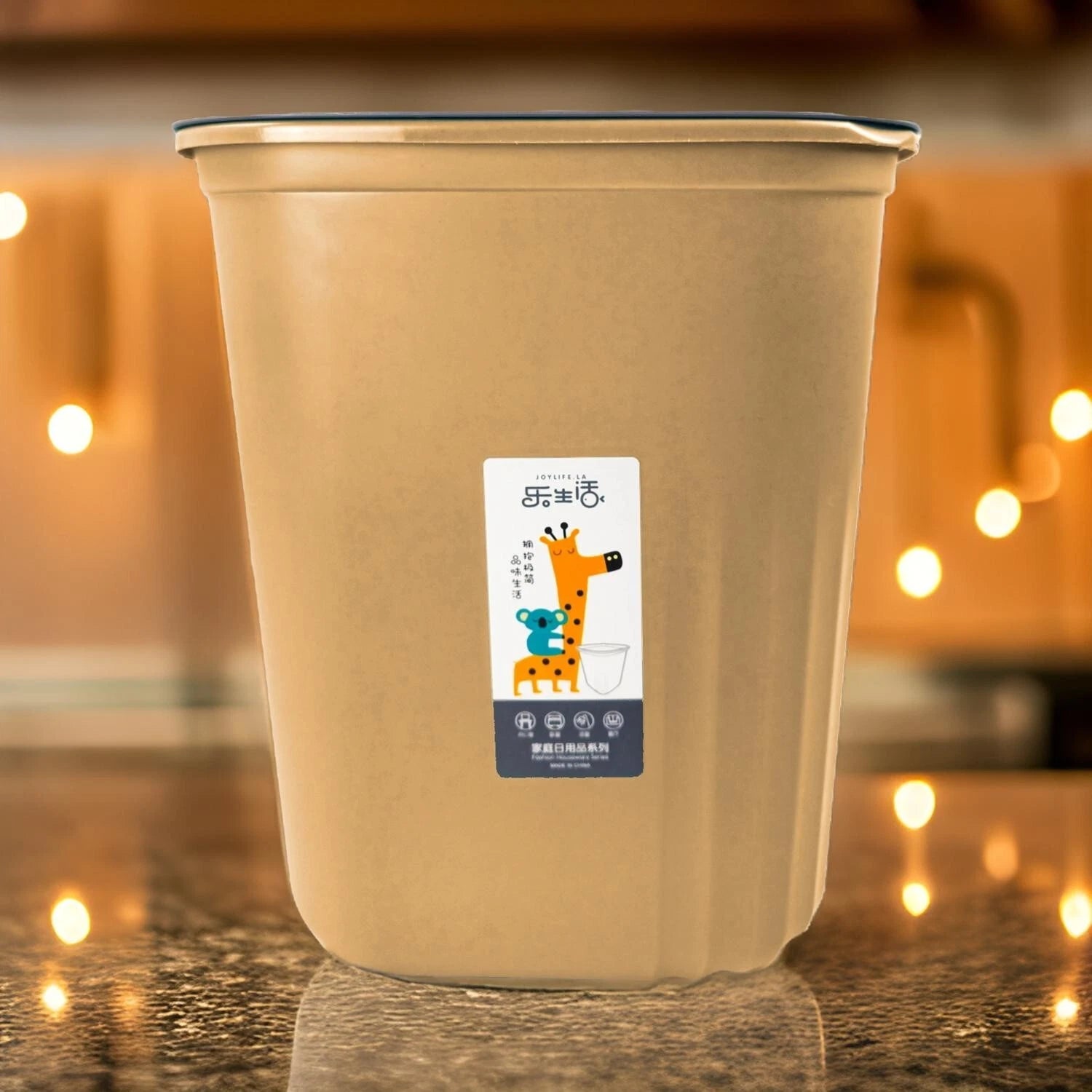 7L Plastic Waste Paper Bin – Square Dustbin for Kitchen, Office & Bathroom