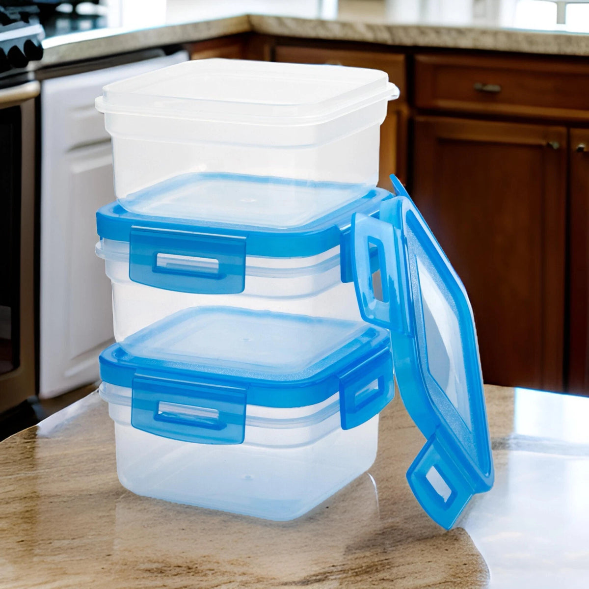 3x Plastic Food Storage Containers With Lid Airtight Box Reusable BPA Free 200ml