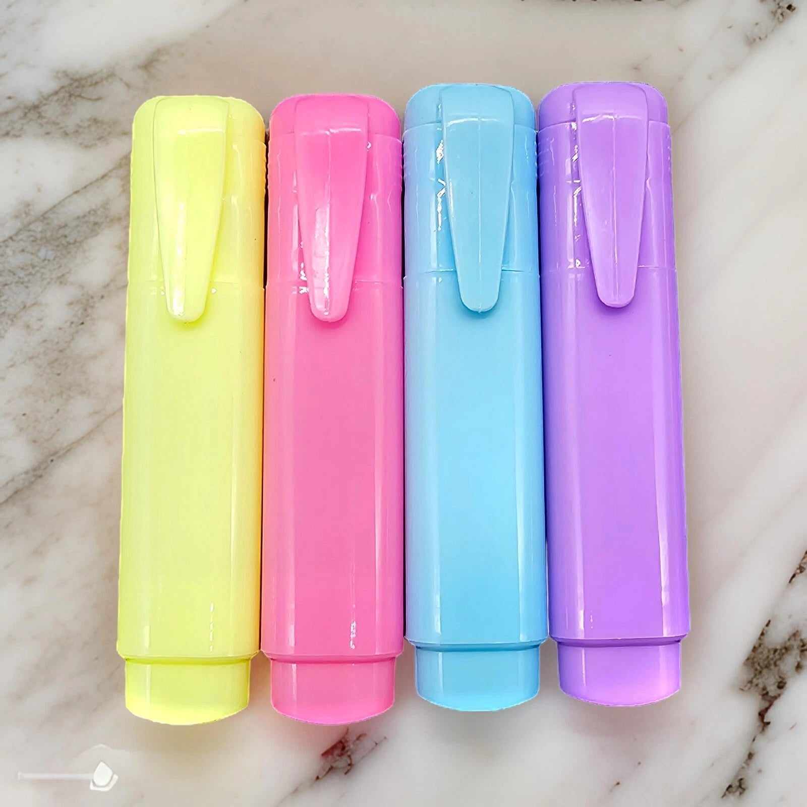 4 Chunky Highlighters Assorted Pastel Colours Chisel Tip Marker School Office