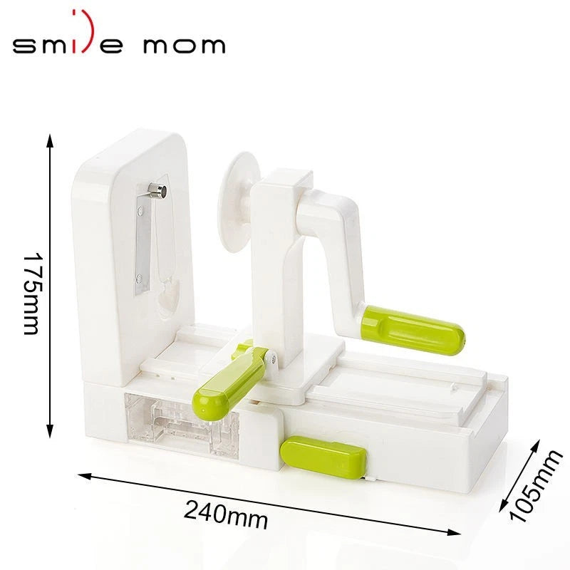 5 Blades Vegetable Spiralizer Slicer Zucchini Noodle Spaghetti Maker Foldable