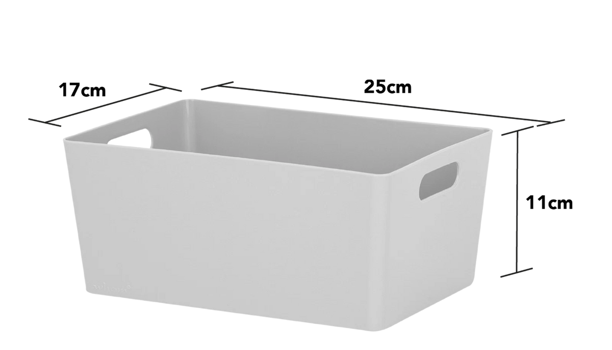 Plastic Storage Baskets Organiser Reusable Boxes Kitchen Bathroom Office Home