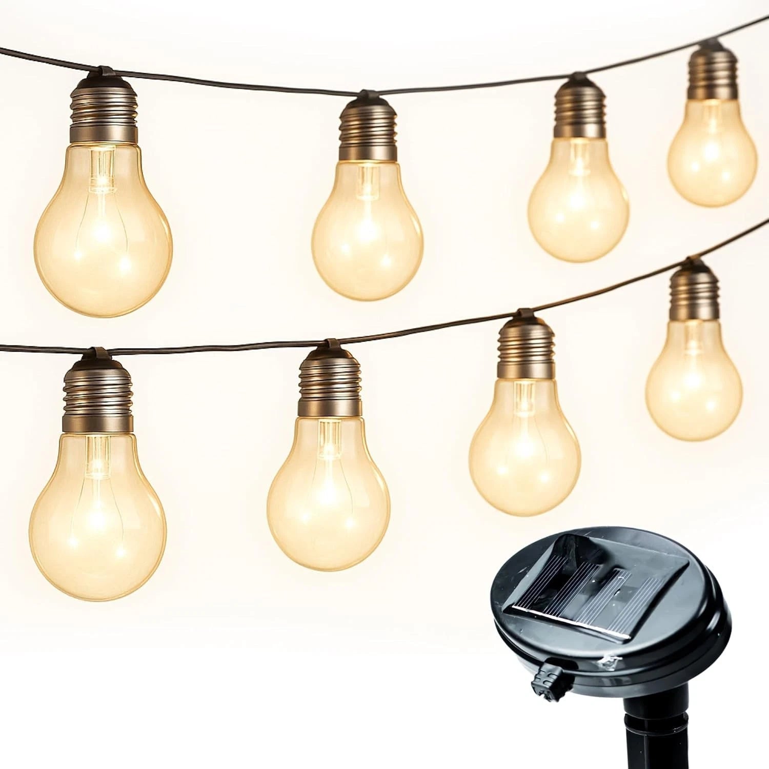 Solar String Lights 10 LED Warm White Outdoor Garden 3.8M Fairy Lights Bulbs