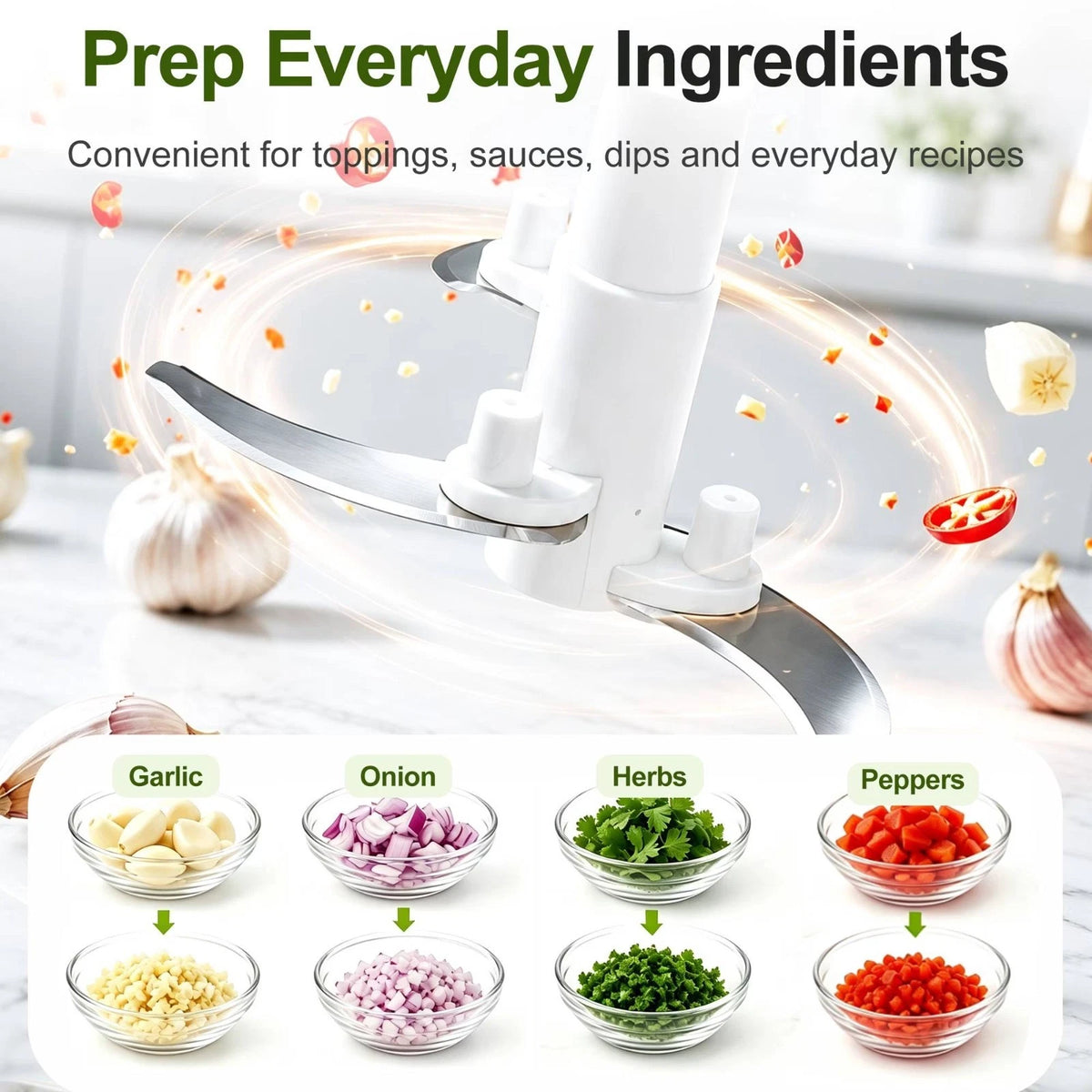 Celino Manual Food Processor Vegetable Chopper with Pull Cord 400ml Onion Slicer