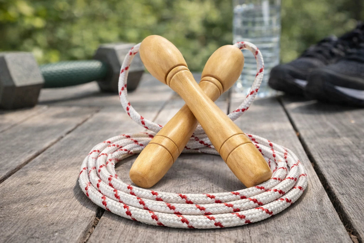 2 x Skipping Rope Wooden Handle Jumping Speed Gym Activity Kids Adults Fitness