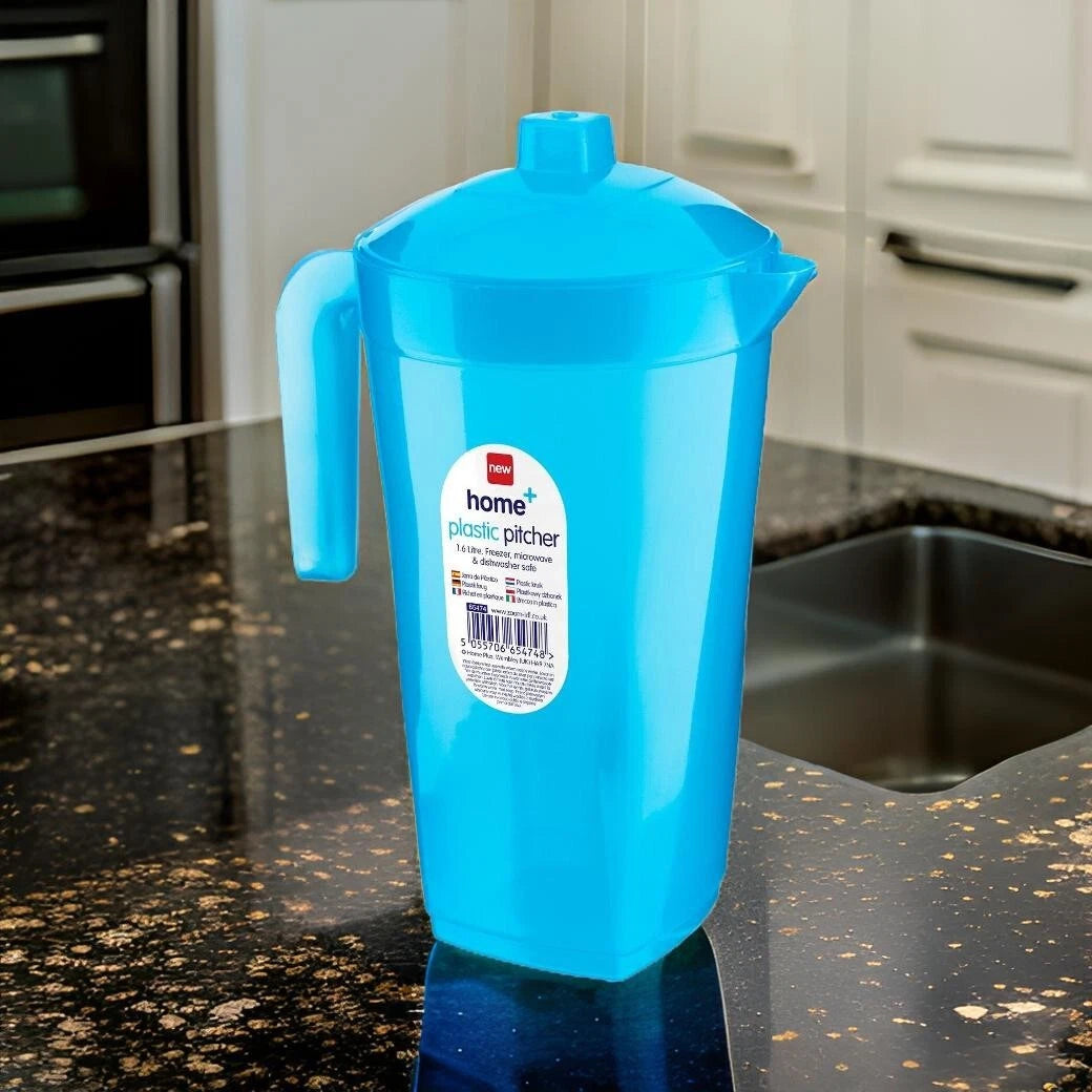 Share 1.6L Plastic Fridge Jug Water Juice Summer Drinks Smoothie Milk Pitcher With Lid