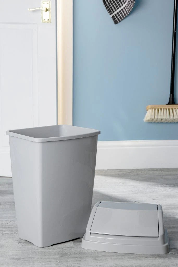 25/50L Plastic Swing Top Dust Bin Waste Rubbish Trash Can Home Kitchen Office