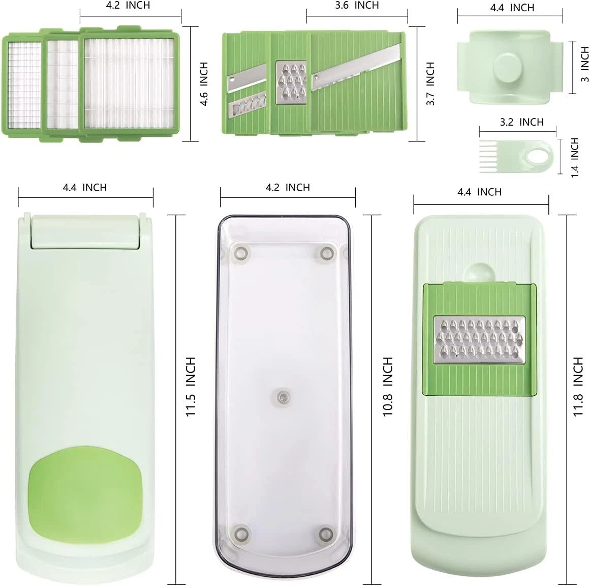 6 in 1 Vegetable Chopper Mandoline Slicer Dicer Cutter Grater Kitchen Gadget NEW